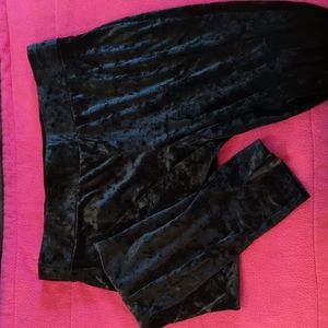 Black crushed velvet leggings